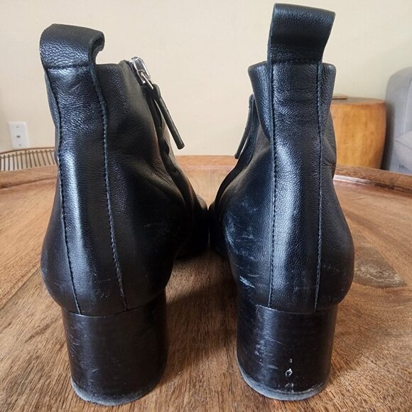 Everlane The Day Black Italian Soft Leather Ankle Boot Womens Size 7.5 - Picture 3 of 14